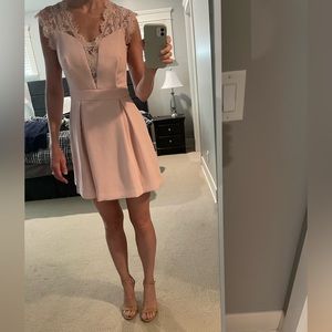BCBGeneration pale pink mini dress worn once for a wedding, excellent condition